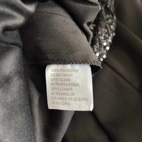 Ieena for Mac Duggal 26716 Sequin Bodice One Shoulder Jumpsuit Black Size 14 NEW - Picture 7 of 11